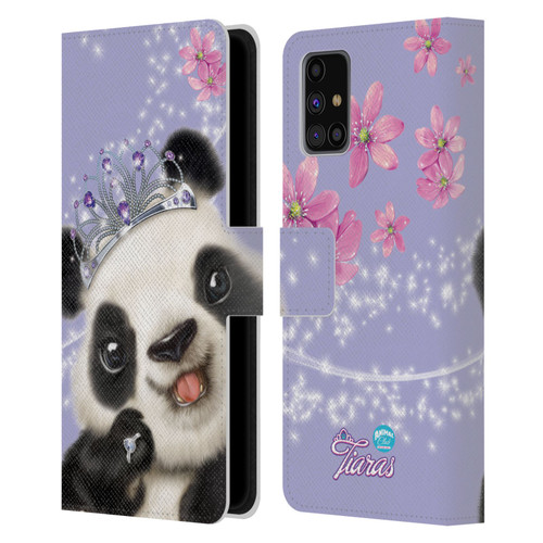 Animal Club International Royal Faces Panda Leather Book Wallet Case Cover For Samsung Galaxy M31s (2020)