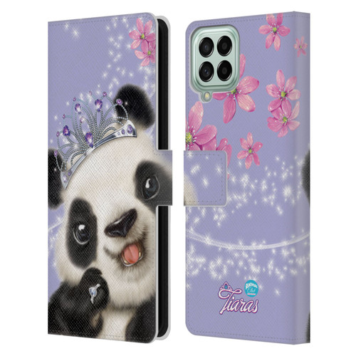 Animal Club International Royal Faces Panda Leather Book Wallet Case Cover For Samsung Galaxy M33 (2022)