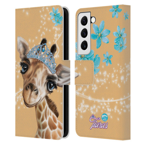 Animal Club International Royal Faces Giraffe Leather Book Wallet Case Cover For Samsung Galaxy S22 5G