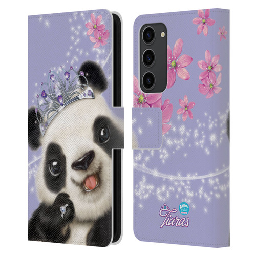 Animal Club International Royal Faces Panda Leather Book Wallet Case Cover For Samsung Galaxy S23+ 5G