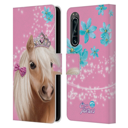Animal Club International Royal Faces Horse Leather Book Wallet Case Cover For Sony Xperia 5 IV