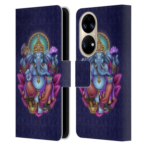 Brigid Ashwood Sacred Symbols Ganesha Leather Book Wallet Case Cover For Huawei P50