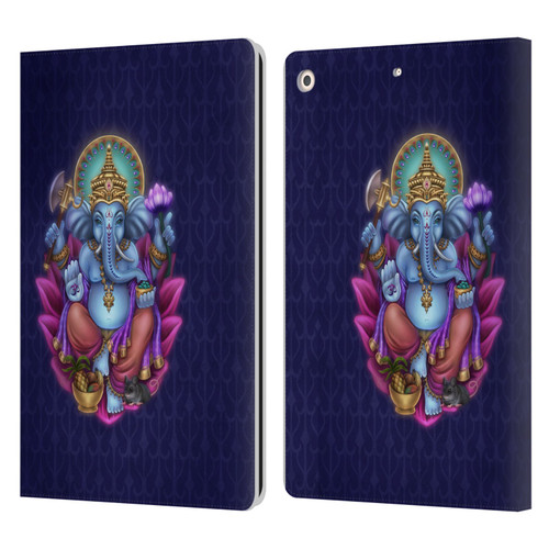 Brigid Ashwood Sacred Symbols Ganesha Leather Book Wallet Case Cover For Apple iPad 10.2 2019/2020/2021