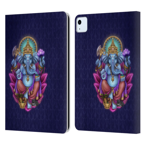 Brigid Ashwood Sacred Symbols Ganesha Leather Book Wallet Case Cover For Apple iPad Air 2020 / 2022