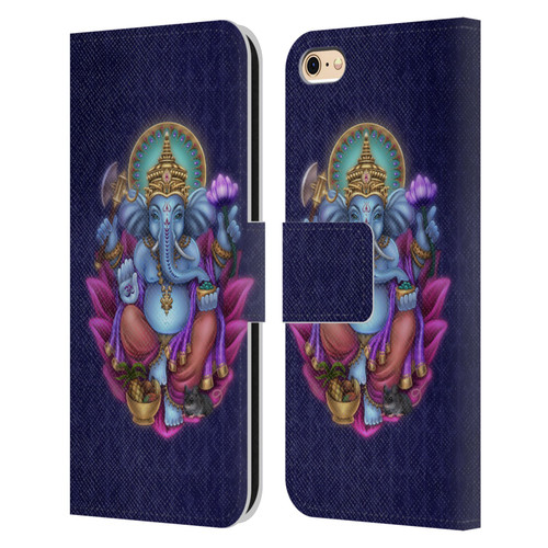 Brigid Ashwood Sacred Symbols Ganesha Leather Book Wallet Case Cover For Apple iPhone 6 / iPhone 6s