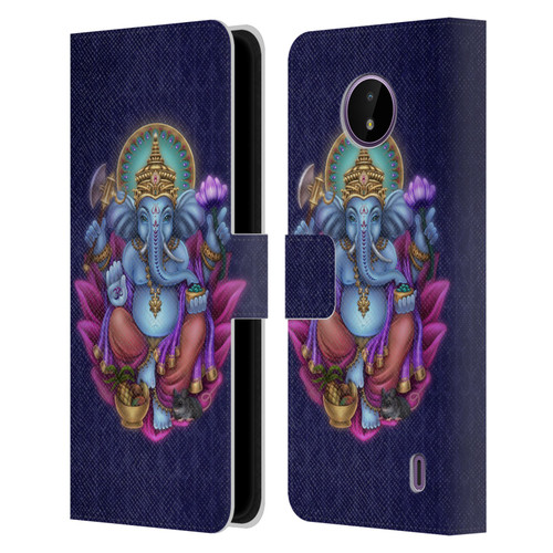 Brigid Ashwood Sacred Symbols Ganesha Leather Book Wallet Case Cover For Nokia C10 / C20