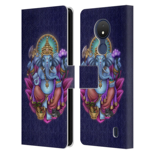 Brigid Ashwood Sacred Symbols Ganesha Leather Book Wallet Case Cover For Nokia C21