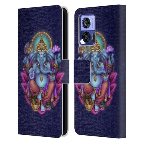 Brigid Ashwood Sacred Symbols Ganesha Leather Book Wallet Case Cover For Motorola Edge 30 Neo 5G