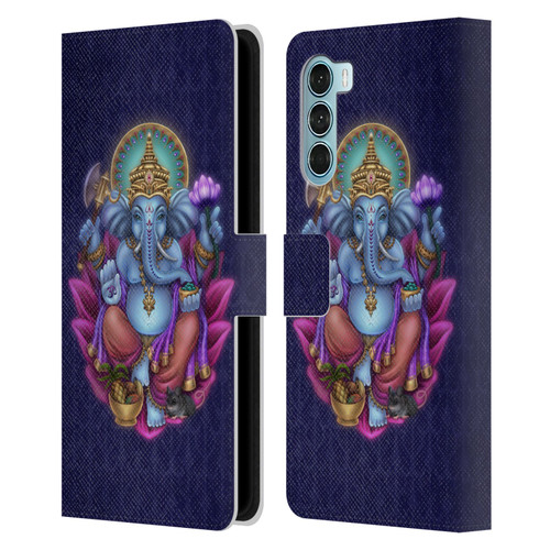 Brigid Ashwood Sacred Symbols Ganesha Leather Book Wallet Case Cover For Motorola Edge S30 / Moto G200 5G