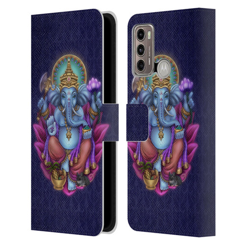 Brigid Ashwood Sacred Symbols Ganesha Leather Book Wallet Case Cover For Motorola Moto G60 / Moto G40 Fusion