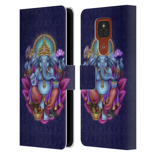 Brigid Ashwood Sacred Symbols Ganesha Leather Book Wallet Case Cover For Motorola Moto E7 Plus