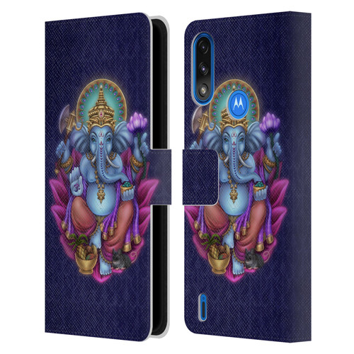 Brigid Ashwood Sacred Symbols Ganesha Leather Book Wallet Case Cover For Motorola Moto E7 Power / Moto E7i Power