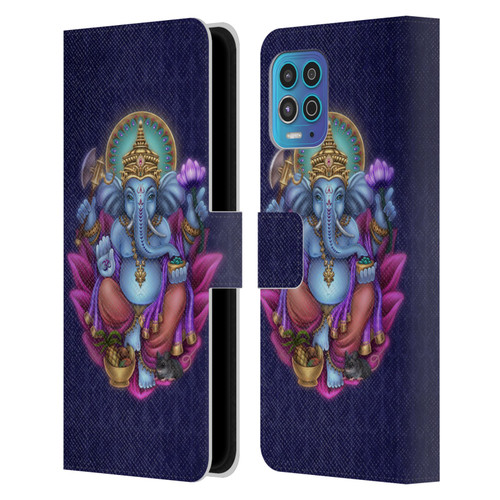 Brigid Ashwood Sacred Symbols Ganesha Leather Book Wallet Case Cover For Motorola Moto G100