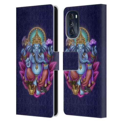 Brigid Ashwood Sacred Symbols Ganesha Leather Book Wallet Case Cover For Motorola Moto G (2022)