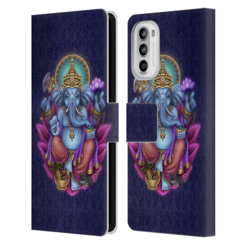 Brigid Ashwood Sacred Symbols Ganesha Leather Book Wallet Case Cover For Motorola Moto G52