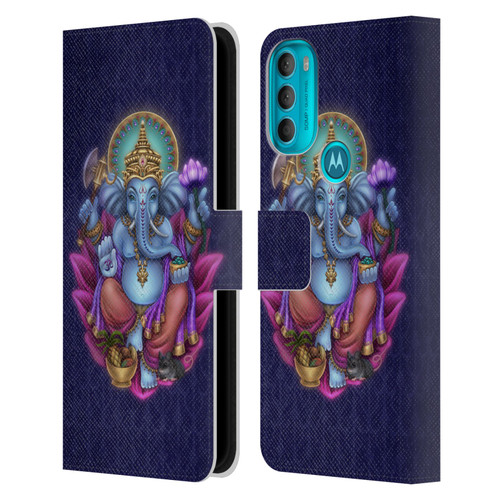 Brigid Ashwood Sacred Symbols Ganesha Leather Book Wallet Case Cover For Motorola Moto G71 5G