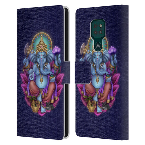 Brigid Ashwood Sacred Symbols Ganesha Leather Book Wallet Case Cover For Motorola Moto G9 Play