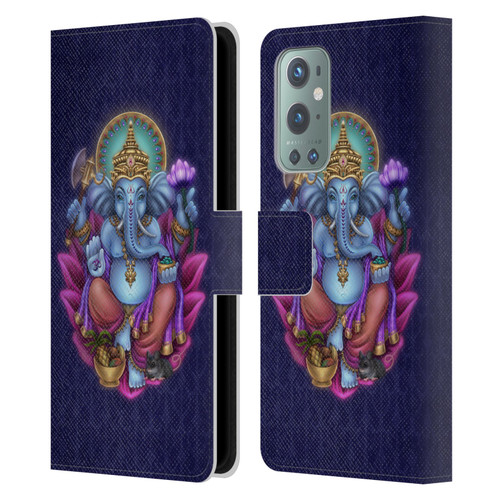 Brigid Ashwood Sacred Symbols Ganesha Leather Book Wallet Case Cover For OnePlus 9