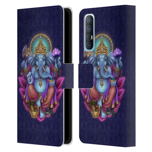 Brigid Ashwood Sacred Symbols Ganesha Leather Book Wallet Case Cover For OPPO Find X2 Neo 5G