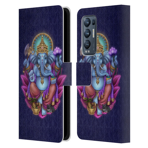 Brigid Ashwood Sacred Symbols Ganesha Leather Book Wallet Case Cover For OPPO Find X3 Neo / Reno5 Pro+ 5G