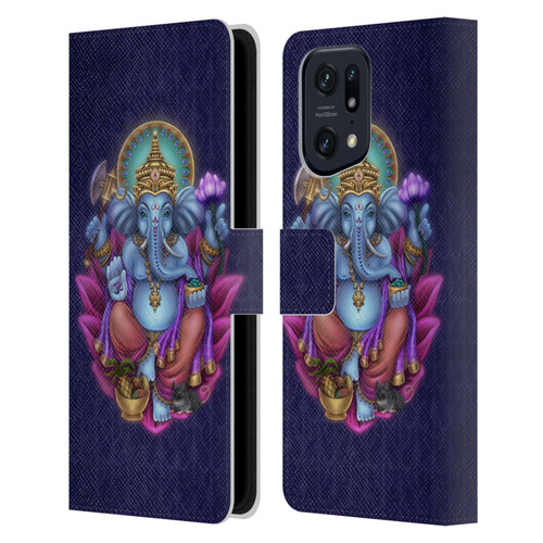 Brigid Ashwood Sacred Symbols Ganesha Leather Book Wallet Case Cover For OPPO Find X5 Pro