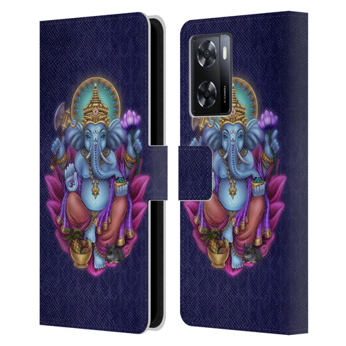 Brigid Ashwood Sacred Symbols Ganesha Leather Book Wallet Case Cover For OPPO A57s