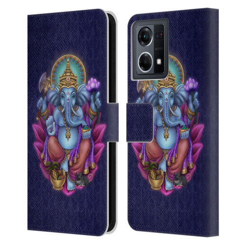 Brigid Ashwood Sacred Symbols Ganesha Leather Book Wallet Case Cover For OPPO Reno8 4G