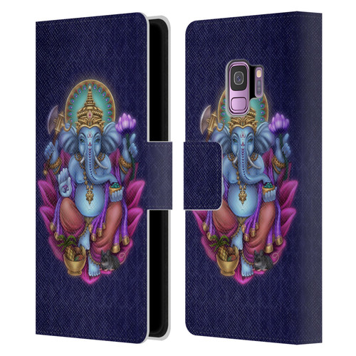 Brigid Ashwood Sacred Symbols Ganesha Leather Book Wallet Case Cover For Samsung Galaxy S9