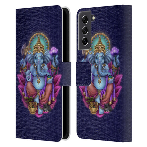 Brigid Ashwood Sacred Symbols Ganesha Leather Book Wallet Case Cover For Samsung Galaxy S21 FE 5G