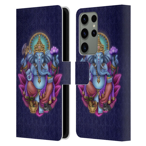 Brigid Ashwood Sacred Symbols Ganesha Leather Book Wallet Case Cover For Samsung Galaxy S23 Ultra 5G