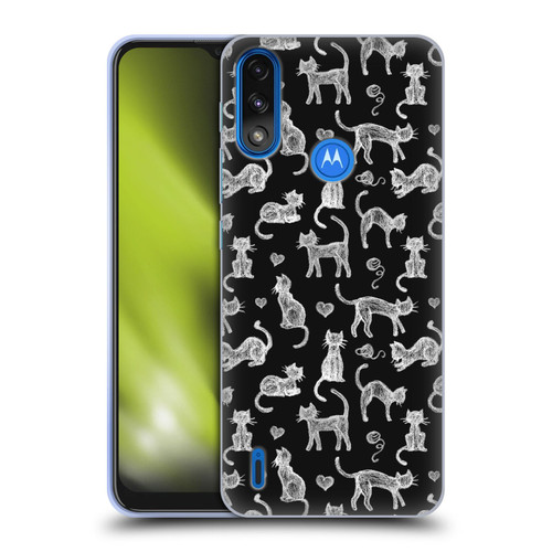Micklyn Le Feuvre Animals Teachers Pet Chalkboard Cats Soft Gel Case for Motorola Moto E7 Power / Moto E7i Power