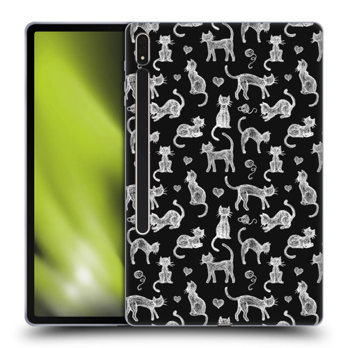 Micklyn Le Feuvre Animals Teachers Pet Chalkboard Cats Soft Gel Case for Samsung Galaxy Tab S8 Plus
