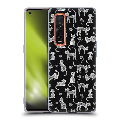 Micklyn Le Feuvre Animals Teachers Pet Chalkboard Cats Soft Gel Case for OPPO Find X2 Pro 5G