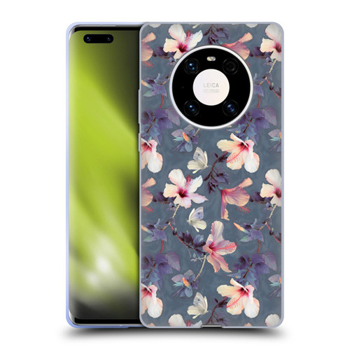 Micklyn Le Feuvre Florals Butterflies and Hibiscus Soft Gel Case for Huawei Mate 40 Pro 5G