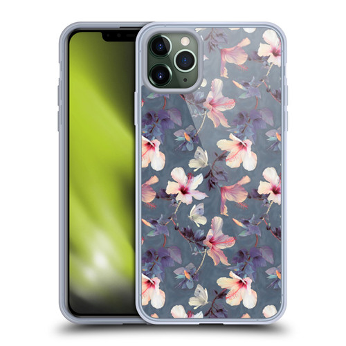 Micklyn Le Feuvre Florals Butterflies and Hibiscus Soft Gel Case for Apple iPhone 11 Pro Max
