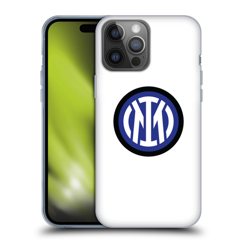 Fc Internazionale Milano Badge Logo On White Soft Gel Case for Apple iPhone 14 Pro Max