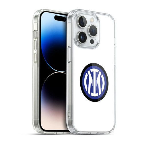 Fc Internazionale Milano Badge Logo On White Soft Gel Case for Apple iPhone 14 Pro & MagSafe