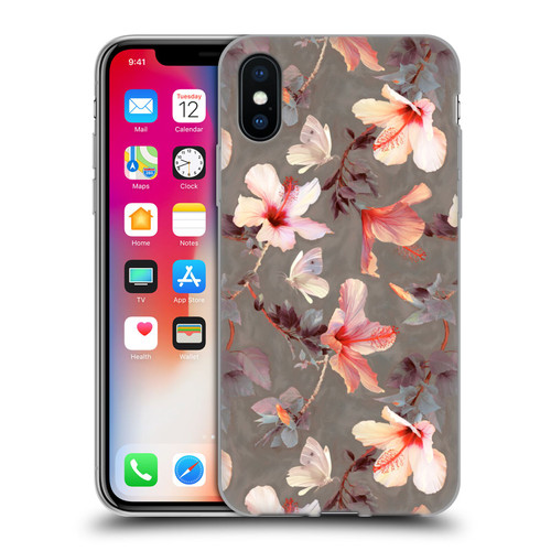 Micklyn Le Feuvre Florals Coral Hibiscus Soft Gel Case for Apple iPhone X / iPhone XS