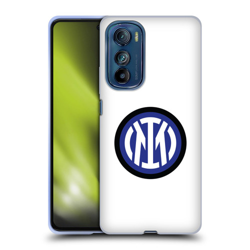 Fc Internazionale Milano Badge Logo On White Soft Gel Case for Motorola Edge 30