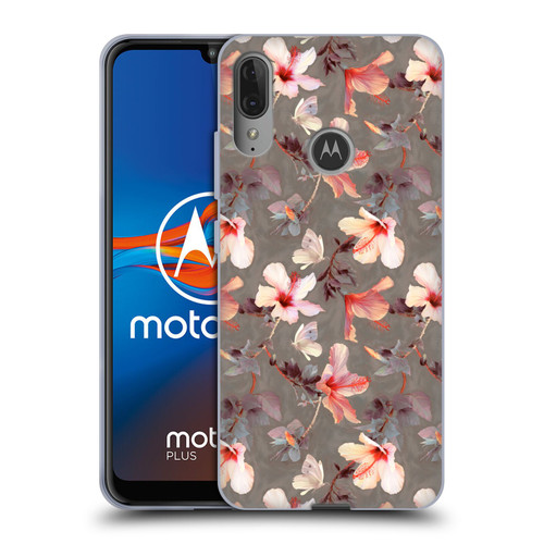 Micklyn Le Feuvre Florals Coral Hibiscus Soft Gel Case for Motorola Moto E6 Plus