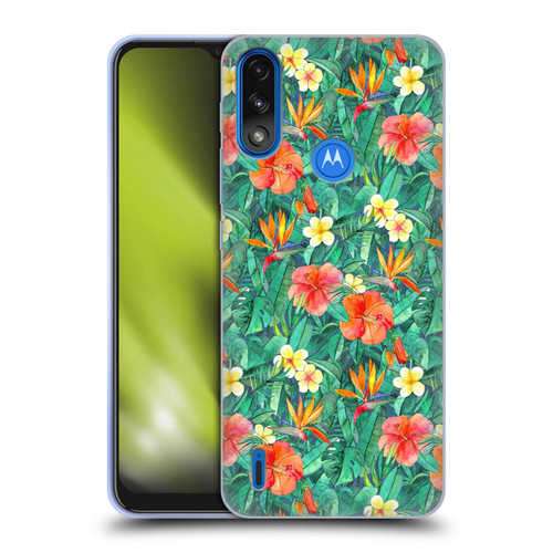 Micklyn Le Feuvre Florals Classic Tropical Garden Soft Gel Case for Motorola Moto E7 Power / Moto E7i Power