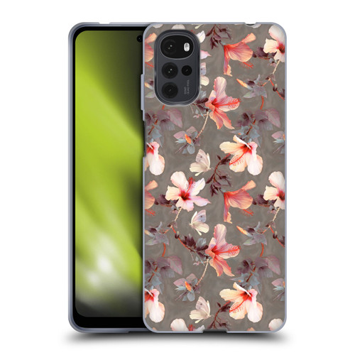 Micklyn Le Feuvre Florals Coral Hibiscus Soft Gel Case for Motorola Moto G22