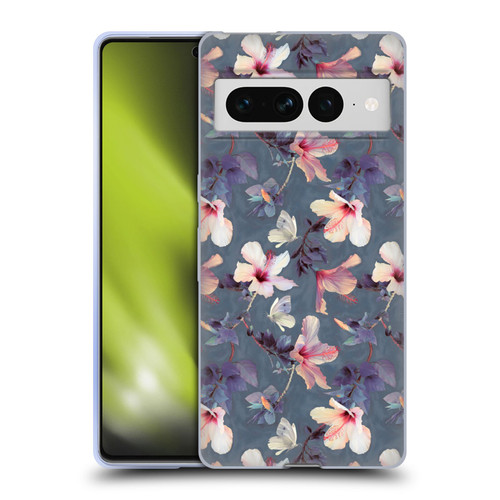 Micklyn Le Feuvre Florals Butterflies and Hibiscus Soft Gel Case for Google Pixel 7 Pro
