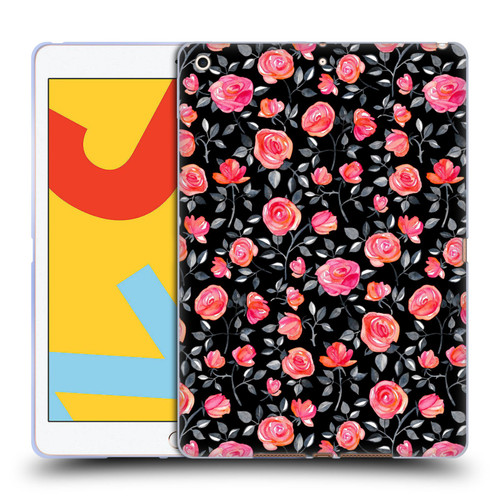 Micklyn Le Feuvre Florals Roses on Black Soft Gel Case for Apple iPad 10.2 2019/2020/2021
