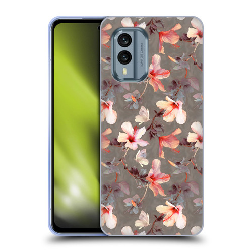 Micklyn Le Feuvre Florals Coral Hibiscus Soft Gel Case for Nokia X30