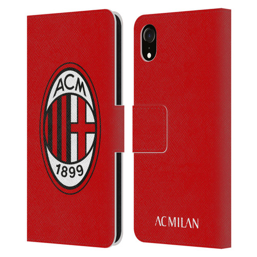 AC Milan Crest Full Colour Red Leather Book Wallet Case Cover For Apple iPhone XR