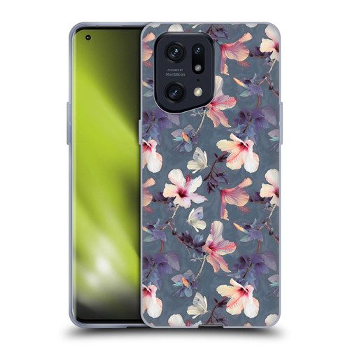 Micklyn Le Feuvre Florals Butterflies and Hibiscus Soft Gel Case for OPPO Find X5 Pro