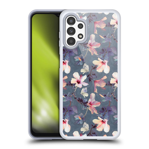 Micklyn Le Feuvre Florals Butterflies and Hibiscus Soft Gel Case for Samsung Galaxy A13 (2022)
