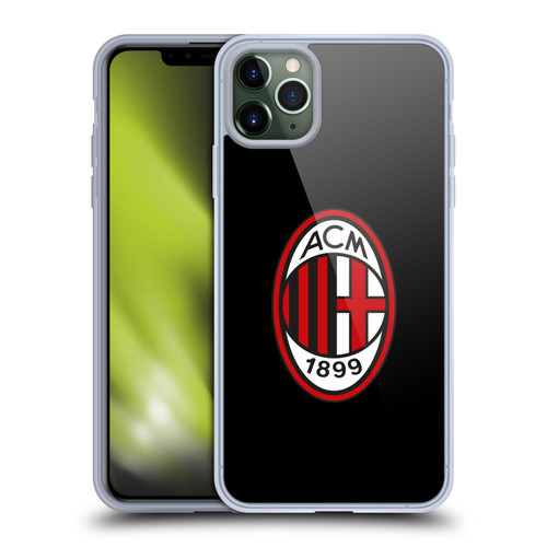 AC Milan Crest Full Colour Black Soft Gel Case for Apple iPhone 11 Pro Max & MagSafe