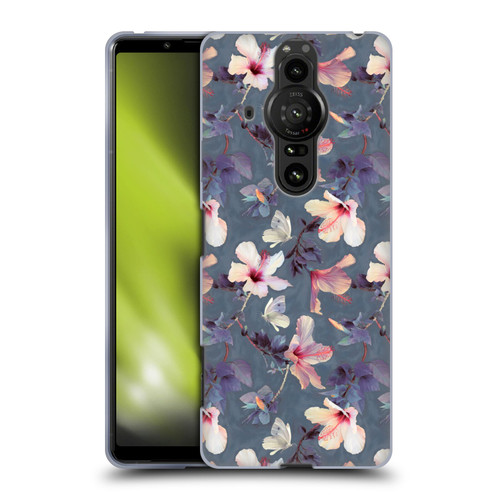 Micklyn Le Feuvre Florals Butterflies and Hibiscus Soft Gel Case for Sony Xperia Pro-I